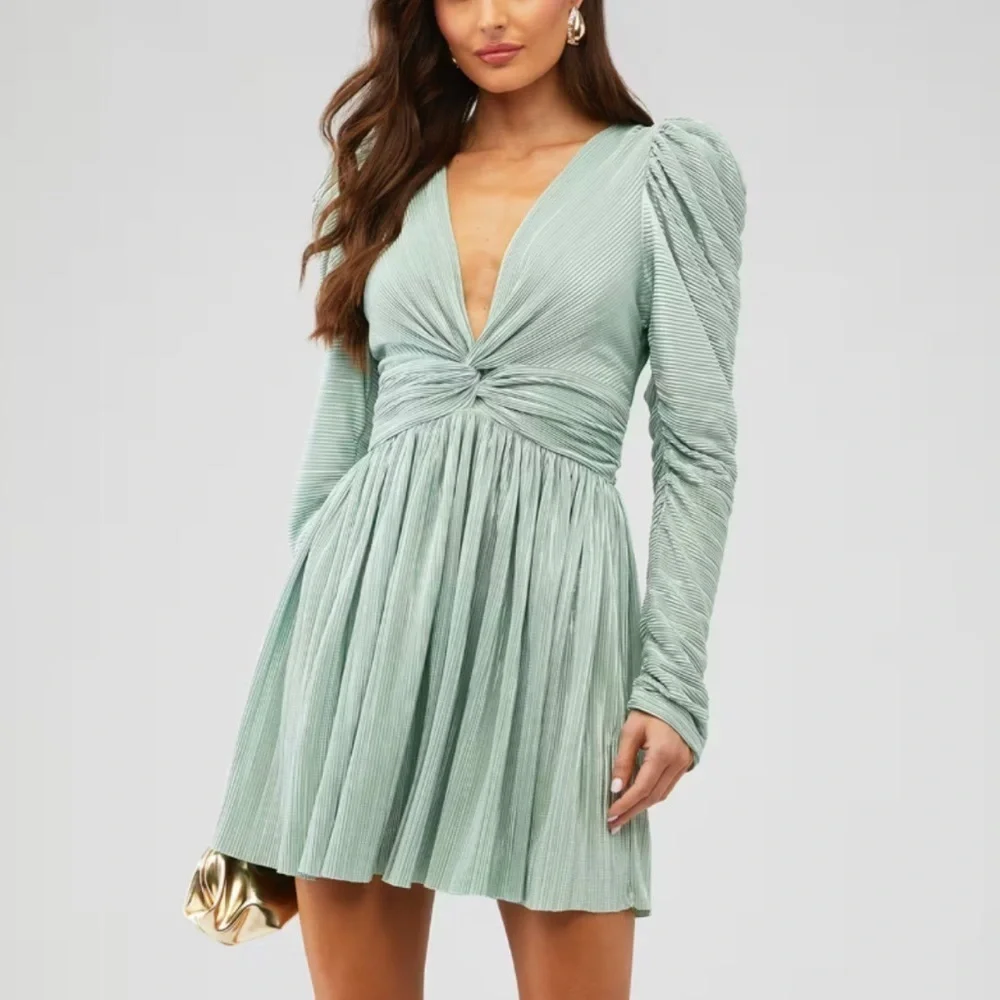 Sabina Musayev Morgana Long Sleeve Dress in Mint - Picture 1 of 6